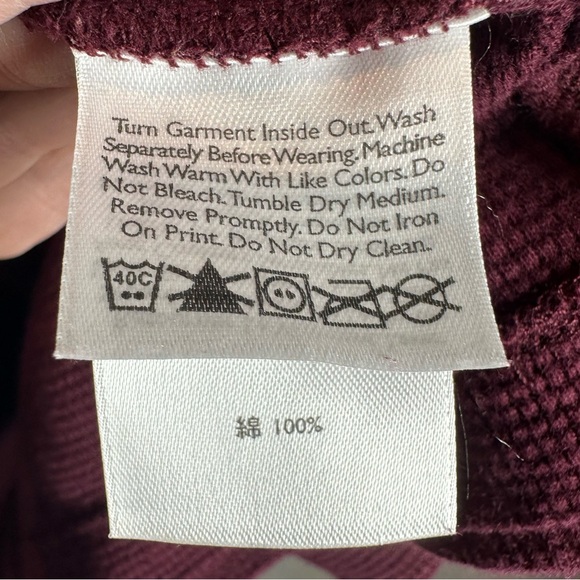 EDDIE BAUER Men's XXL Vintage Sport Shop Waffle Knit Maroon Henley - Picture 8 of 11